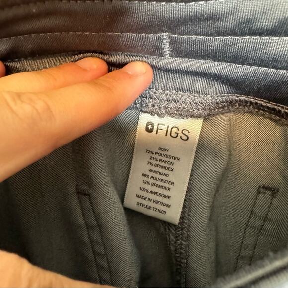 Figs Livingston Basic Scrub Pants Grey Teal Straight Leg Size XL - Picture 4 of 8